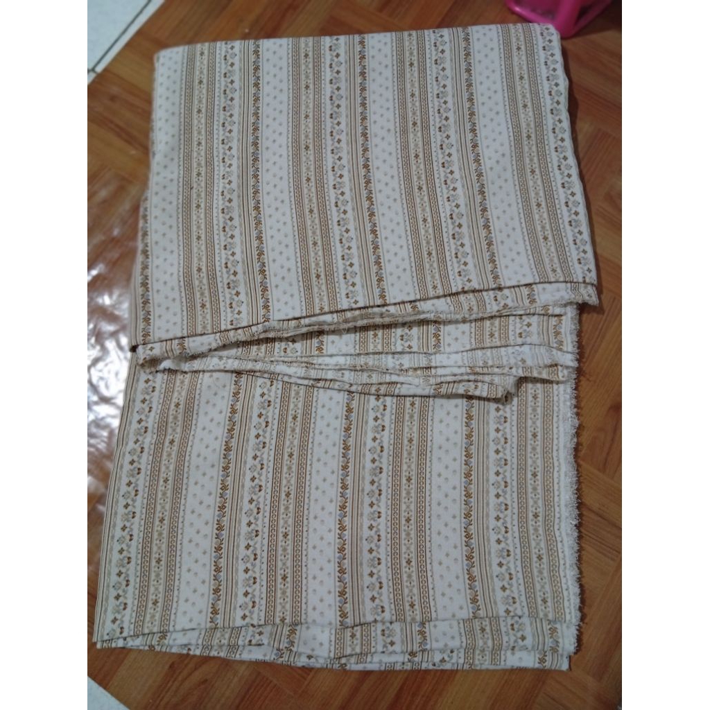 Kain Rayon viscose premium motif salur abstrak bunga./meter