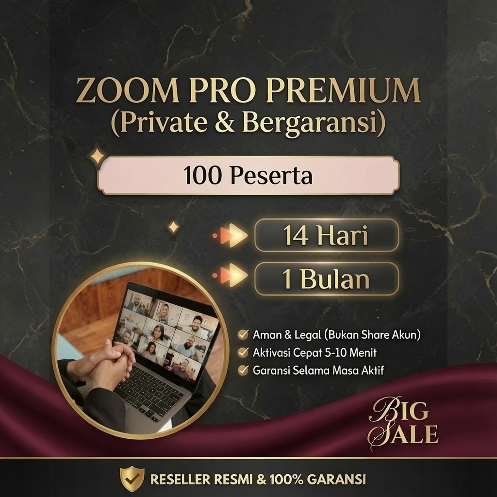Zoom Pro Meeting – Support 100 Peserta Full Fitur