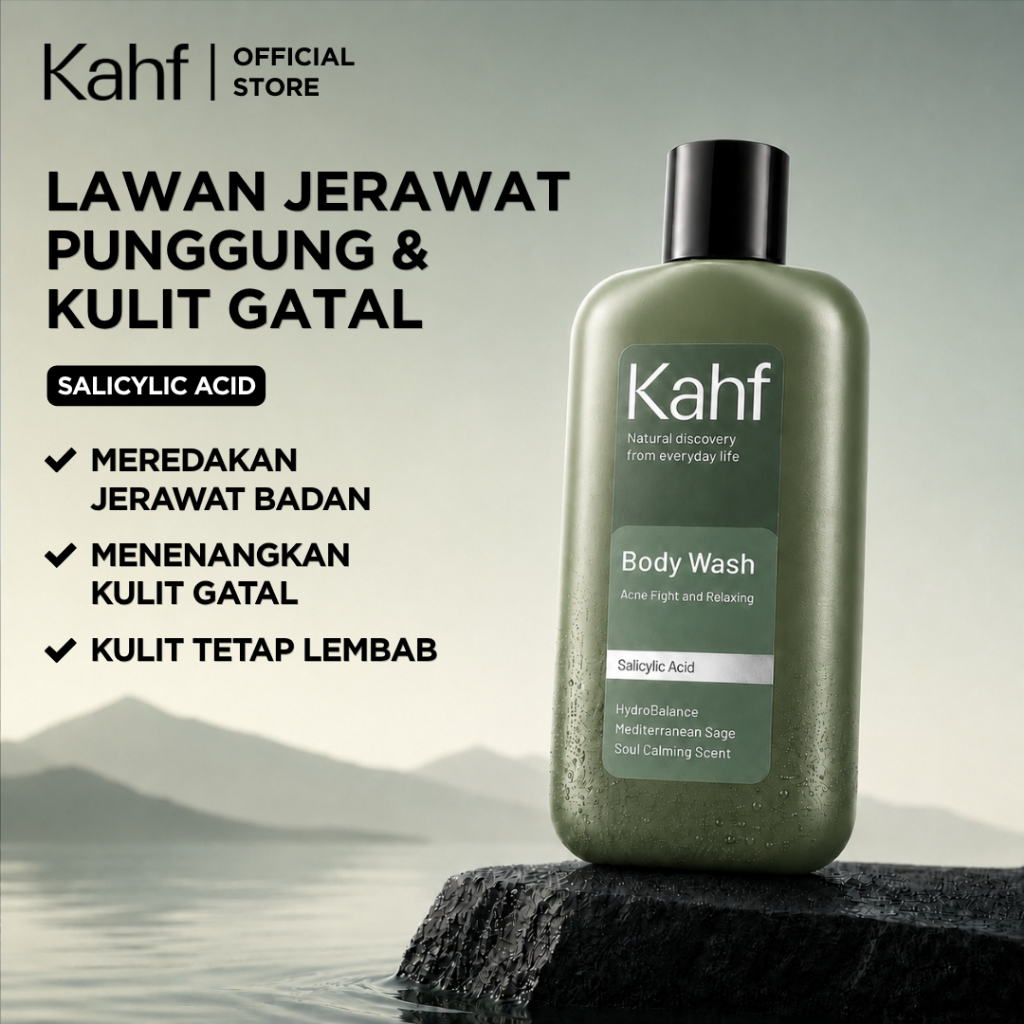Kahf Relaxing and Acne Fight Body Wash (200ml) - Acne Treatment Hilangkan Jerawat - Wangi Tahan Lama