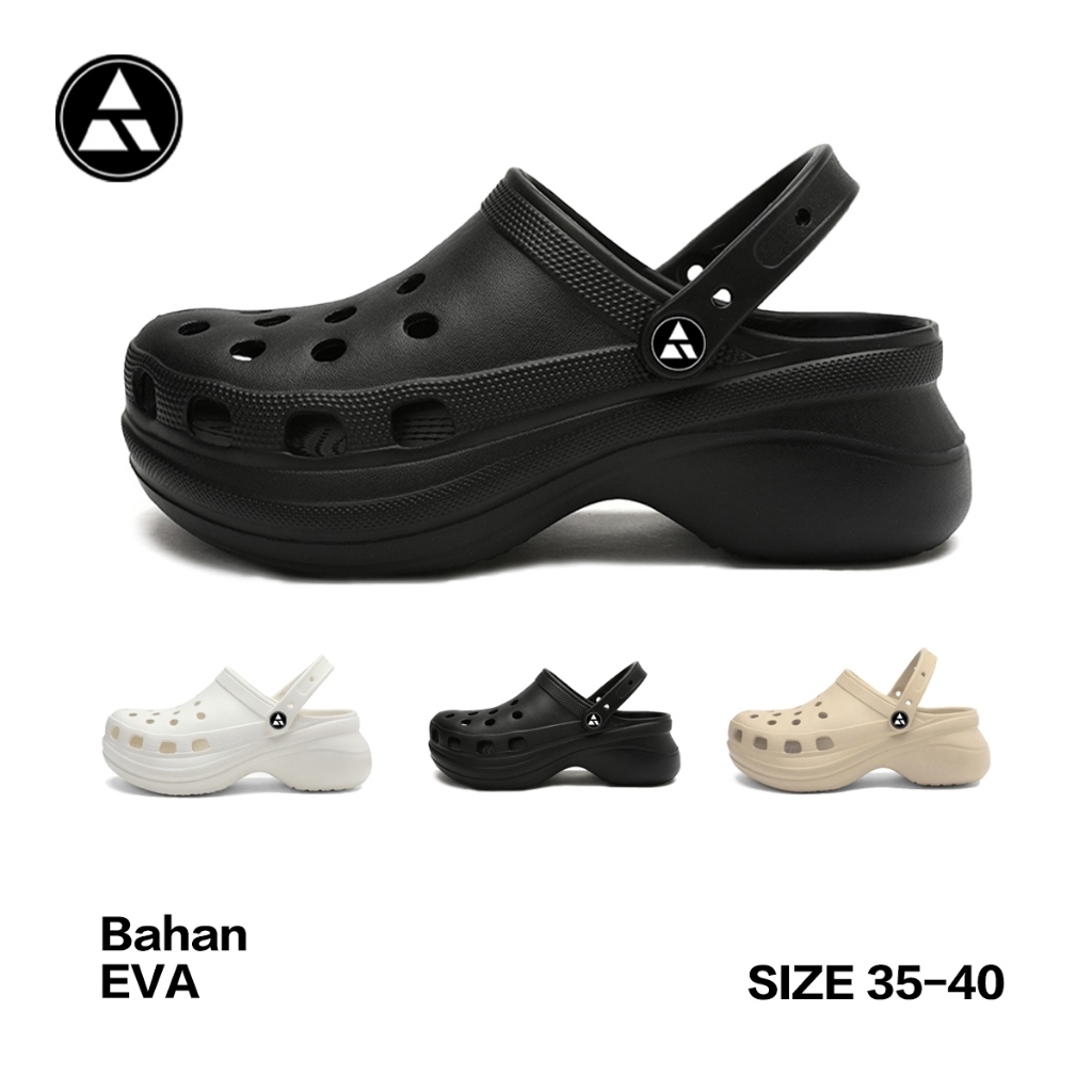 DertA' Sandal Baim Wanita Fuji Sendal Jelly Slip On Sepatu Wedges Sandal Kodok Karet EVA SIZE 35-40