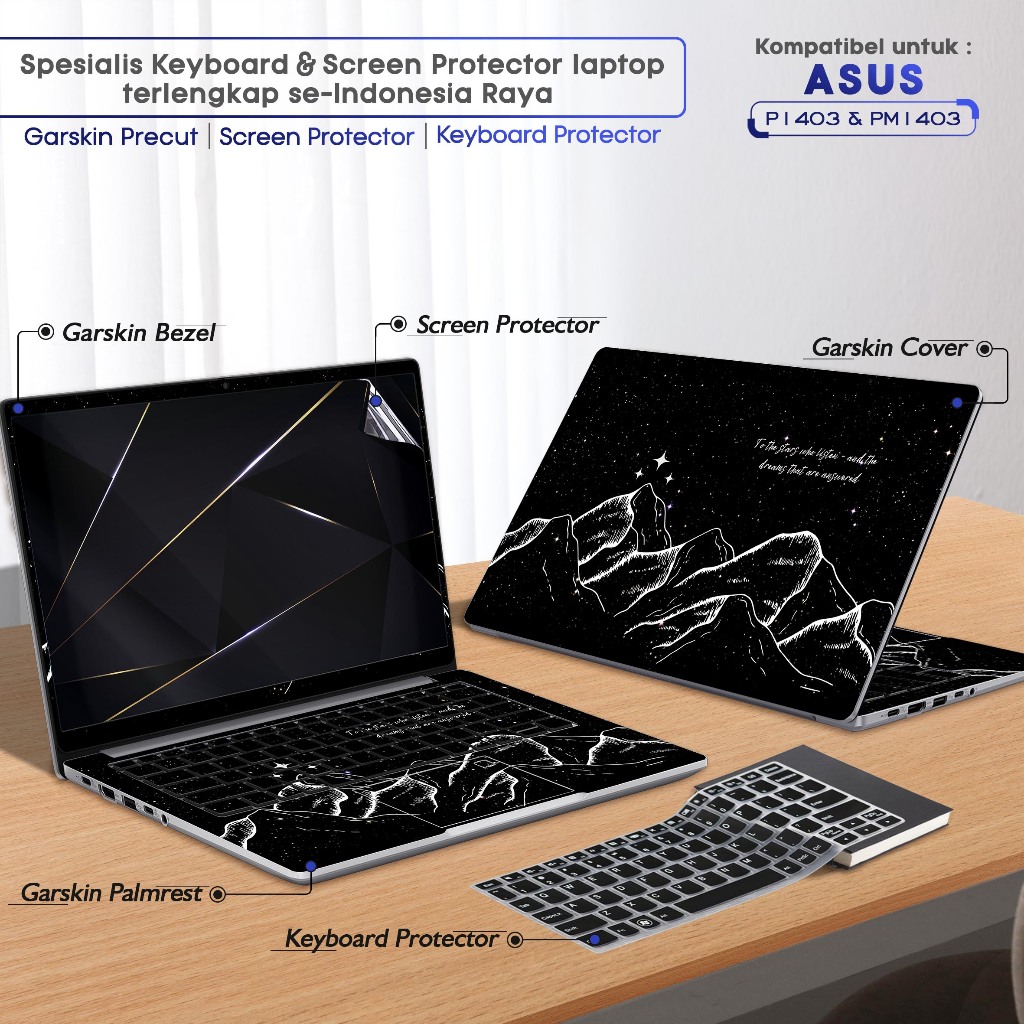 Screen Protector Anti Gores Cover Garskin Laptop Precut Custom Fit Kompatibel untuk Asus ExpertBook 
