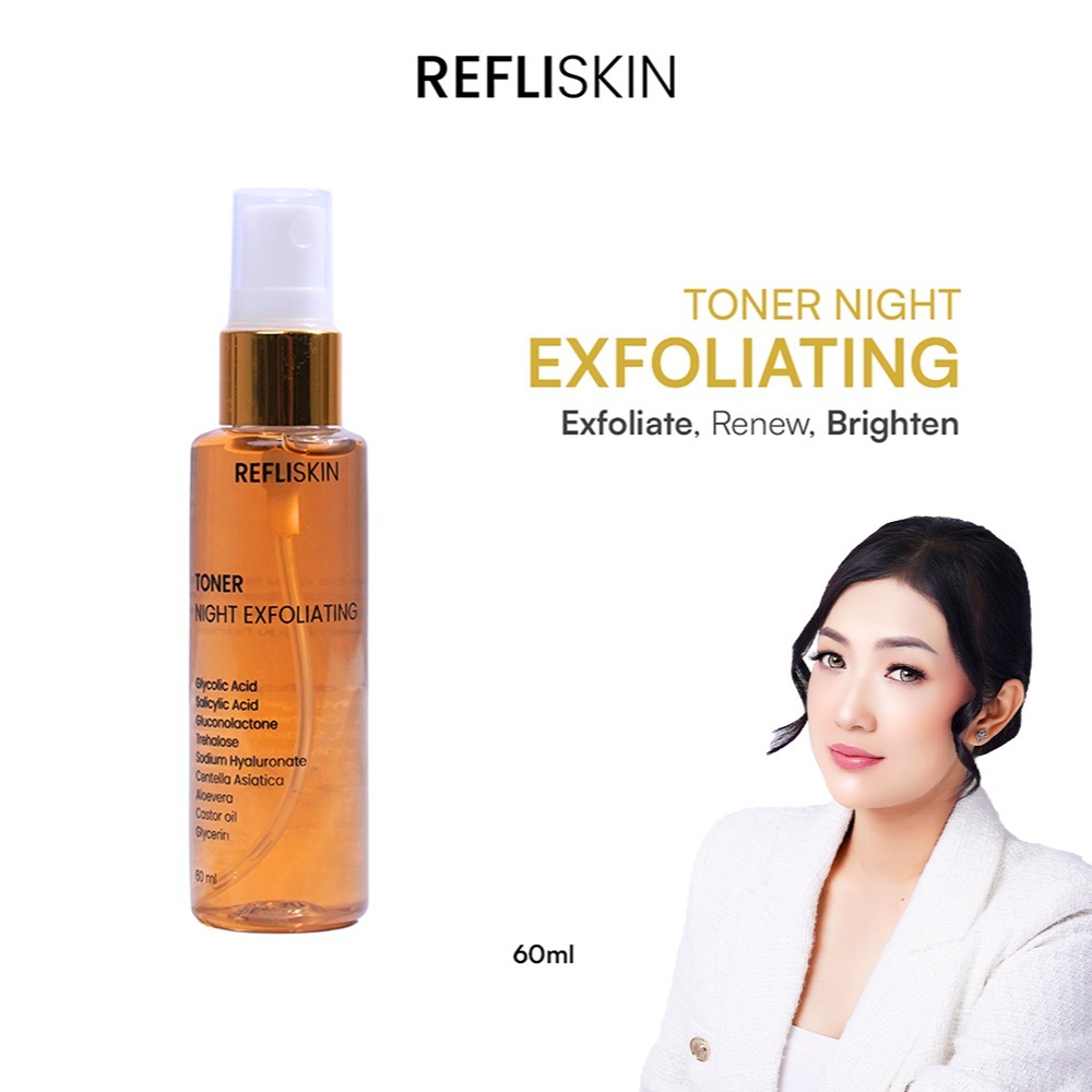Refli Skin Toner Exfoliating Glow Up AHA - Toner Wajah L Glow Original - grosirnasa