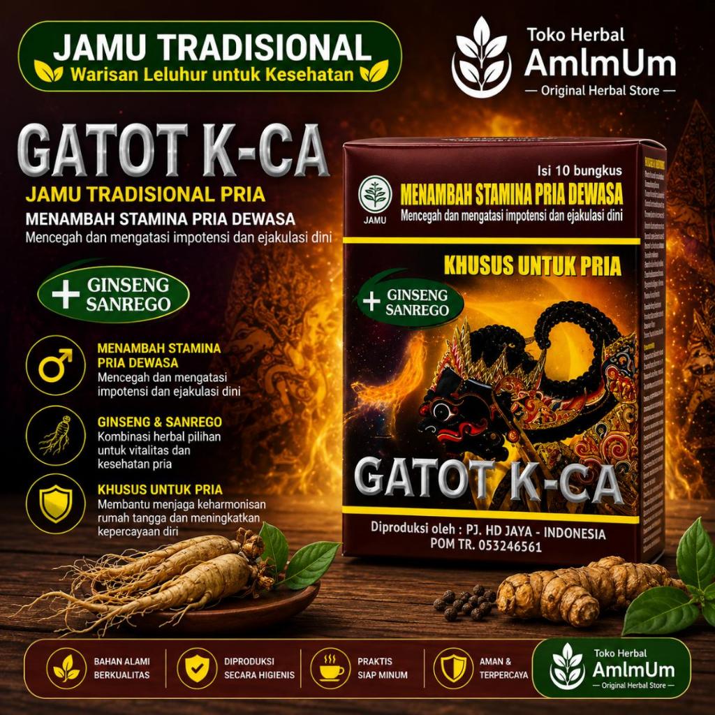 Gatotkaca Jamu - Original/Asli 100% - Isi 10 Sachet - Bantu Meningkatkan Daya Tahan Tubuh dan Energi