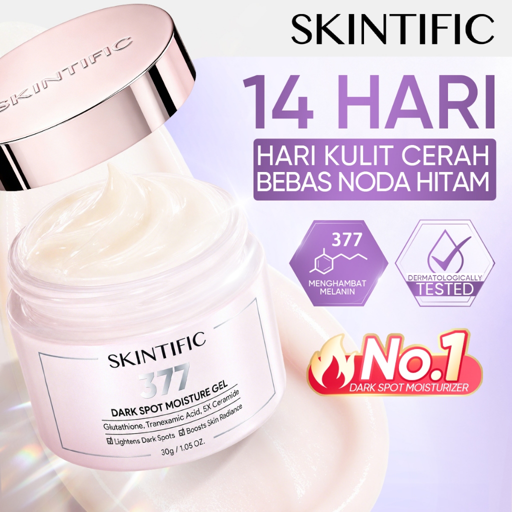 SKINTIFIC - 377 Dark Spot Moisturizer Gel 30g - Krim Wajah Untuk Semua Jenis Kulit/Kulit Kusam/Berje