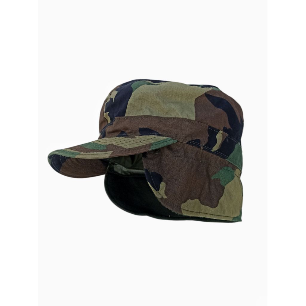 Cap topi army military woodland US Army Hat Cap Combat Ear Flaps Military Winter Woodland Camo