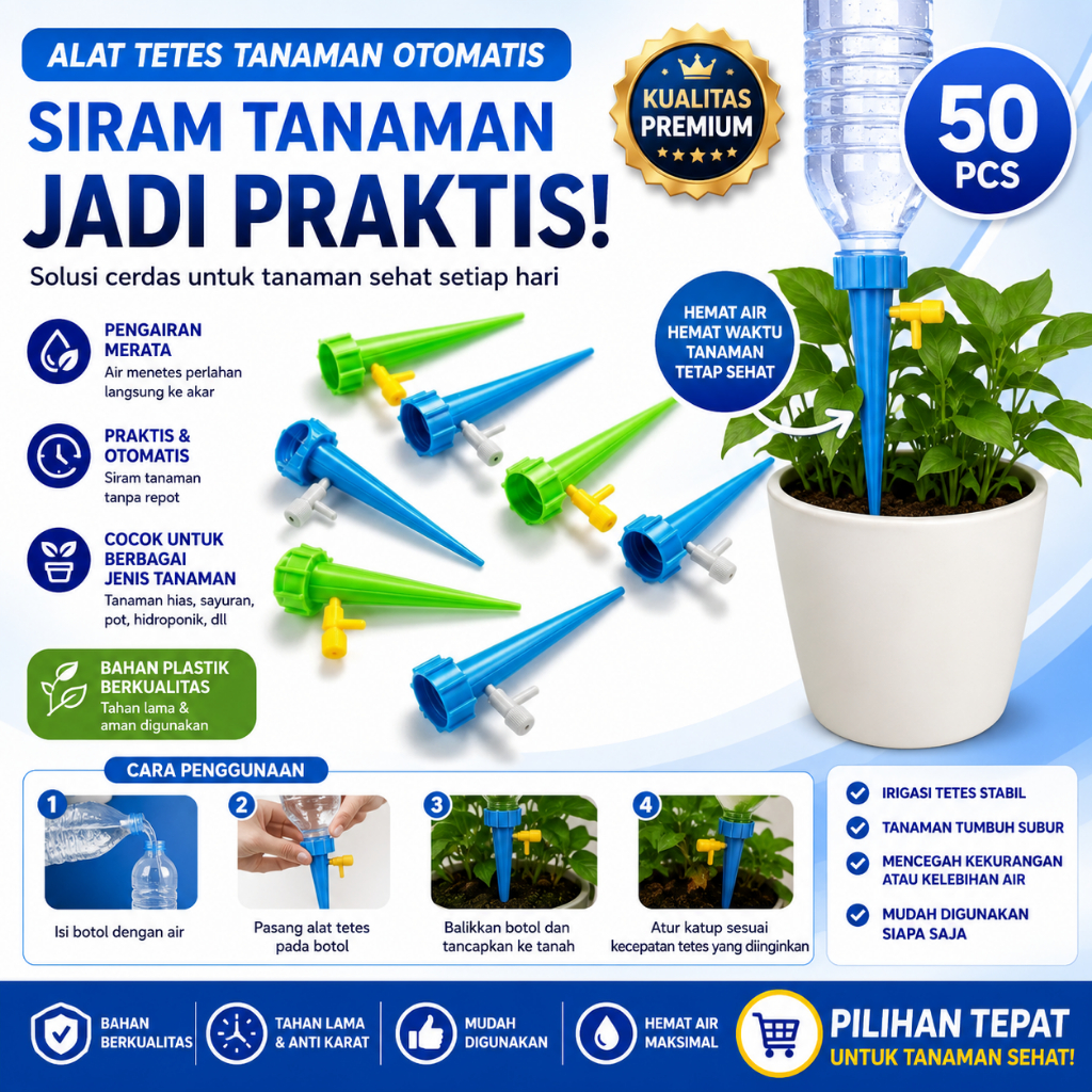 ( 50 PCS ) ALAT TETES TANAMAN OTOMATIS -alat irigasi tetes tanaman