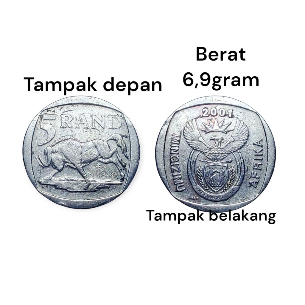 Koin 5 Rand Afrika Selatan Tahun 2001