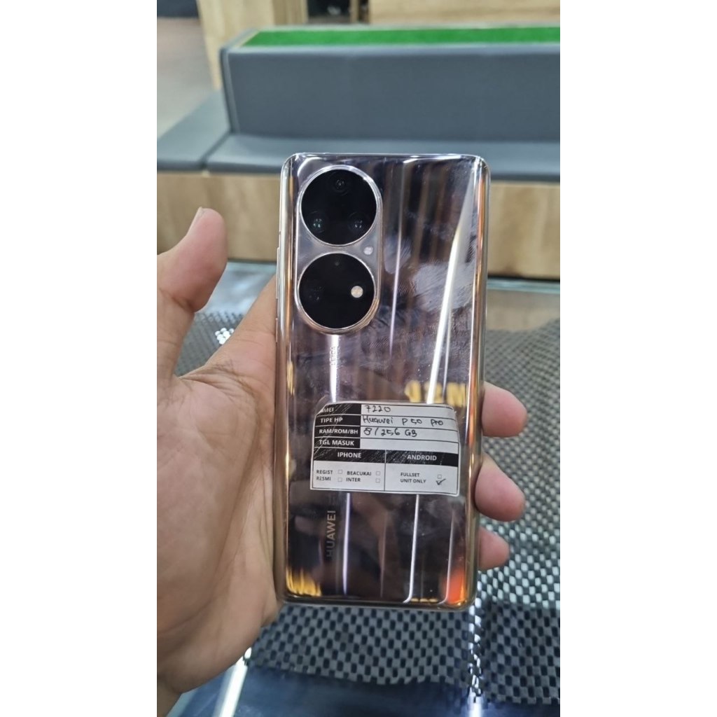 [Zenith Gadget Store] Huawei P50 Pro 8/256GB Cocoa Gold Second Murah Unit Only Fungsi Normal Lecet P