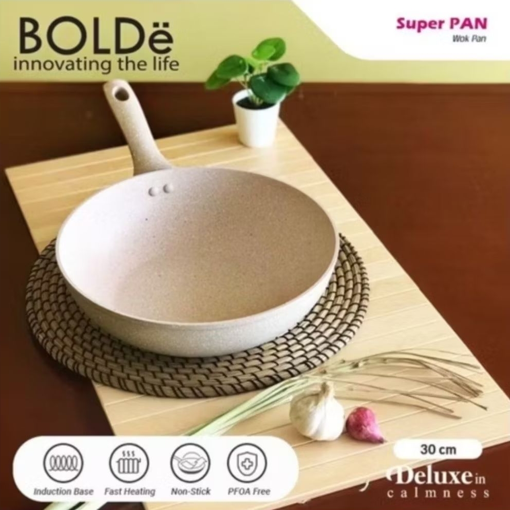 Bolde Super Pan Granite 30cm Wok Pan Bolde Wajan Bolde