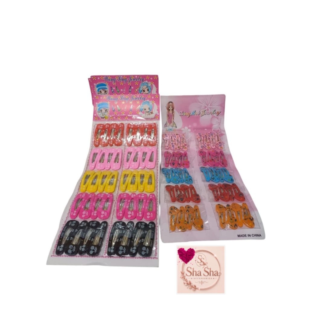 Jepit Rambut Tiptop Isi 40Pcs 1lembar Jepitan Tiptop Anak warna Warna