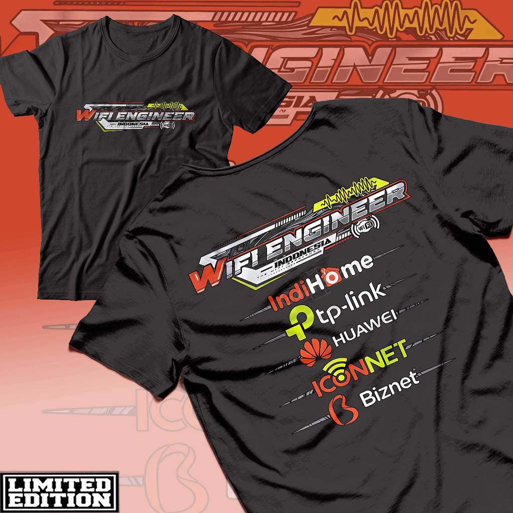 Kaos Teknisi Wifi Engineer Indonesia IndiHome Biznet Tshirt Distro Keren Murah Terbaru BIsa COD 299