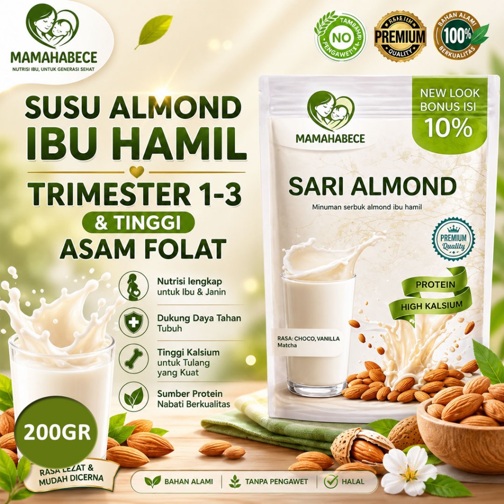 Mamahabece Susu Ibu Hamil Trimester 1 Almond Milk  (200g)