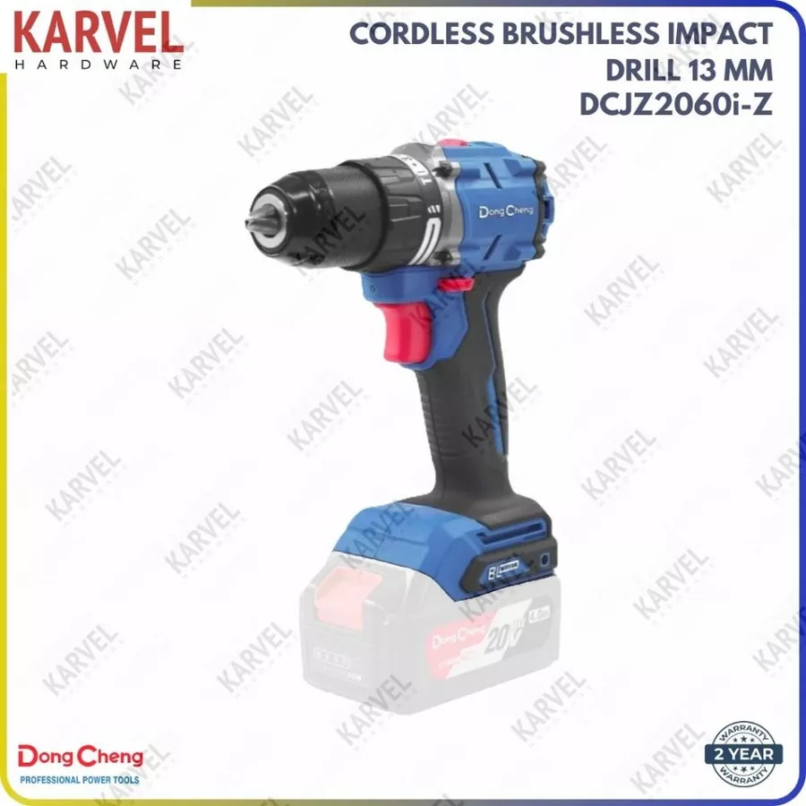 DONGCHENG DCJZ2060i Z CORDLESS BRUSHLESS DRIVER/HAMMER DRILL 13 MM, 60 N-M, 20 V, 2 SPEED