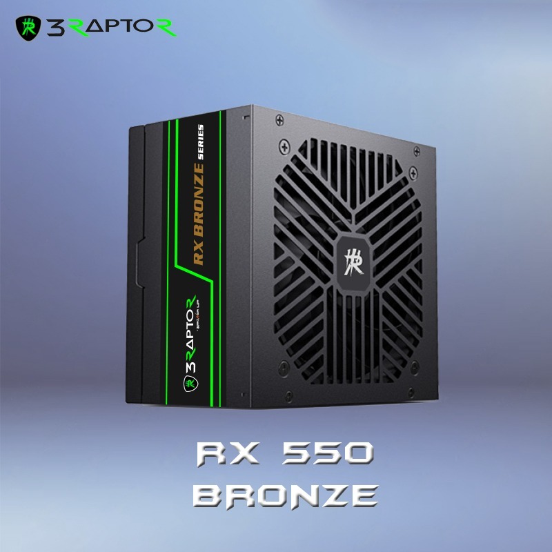 PSU Gaming 3RAPTOR RX 550 Bronze 550W 80+ Bronze DC-DC Power Supply PC Gaming | PSU 550W RX550