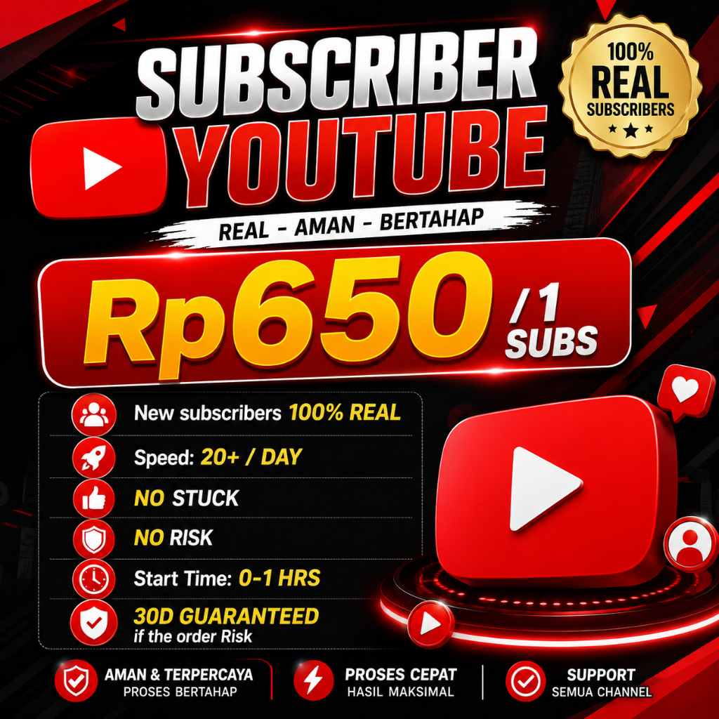 Subscriber YouTube Murah | Real Aktif + Bergaransi Refill | Proses Cepat & Aman