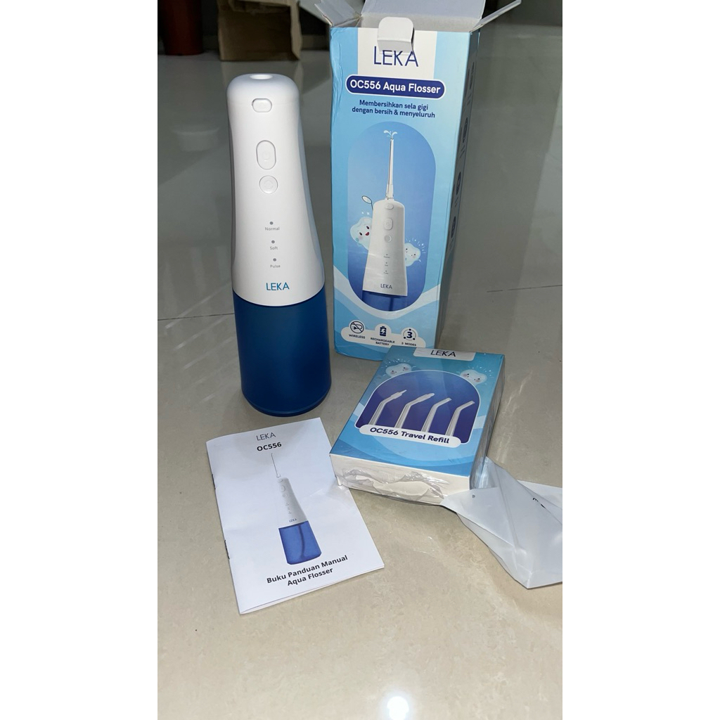 [PRELOVED] LEKA OC556 AQUA FLOSSER INCLUDE TRAVEL REFILL