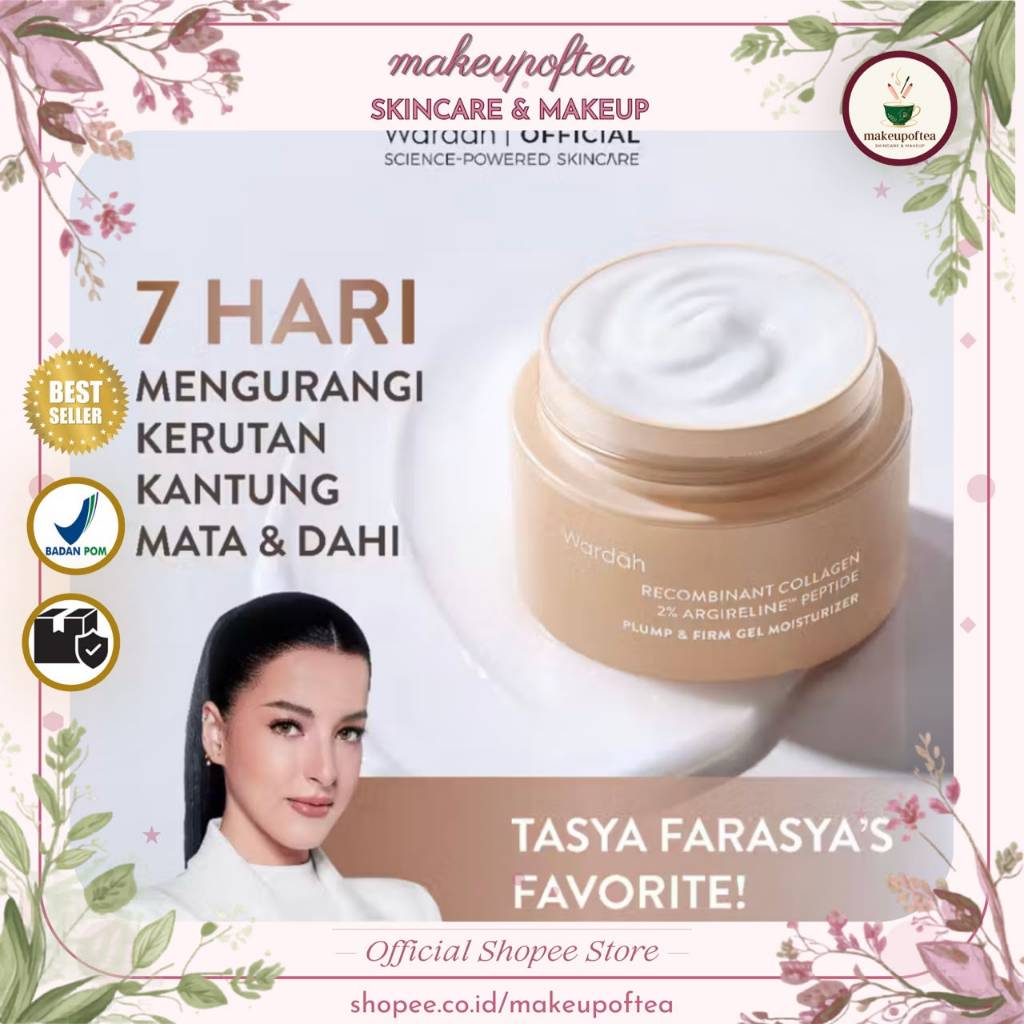 [MAKEUPOFTEA] Wardah Collagen Moisturizer - Plump & Firm Recombinant Collagen + 2% Argireline Peptid