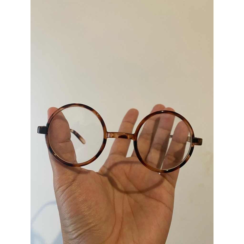 kaca mata john lennon clear turtle frame preloved