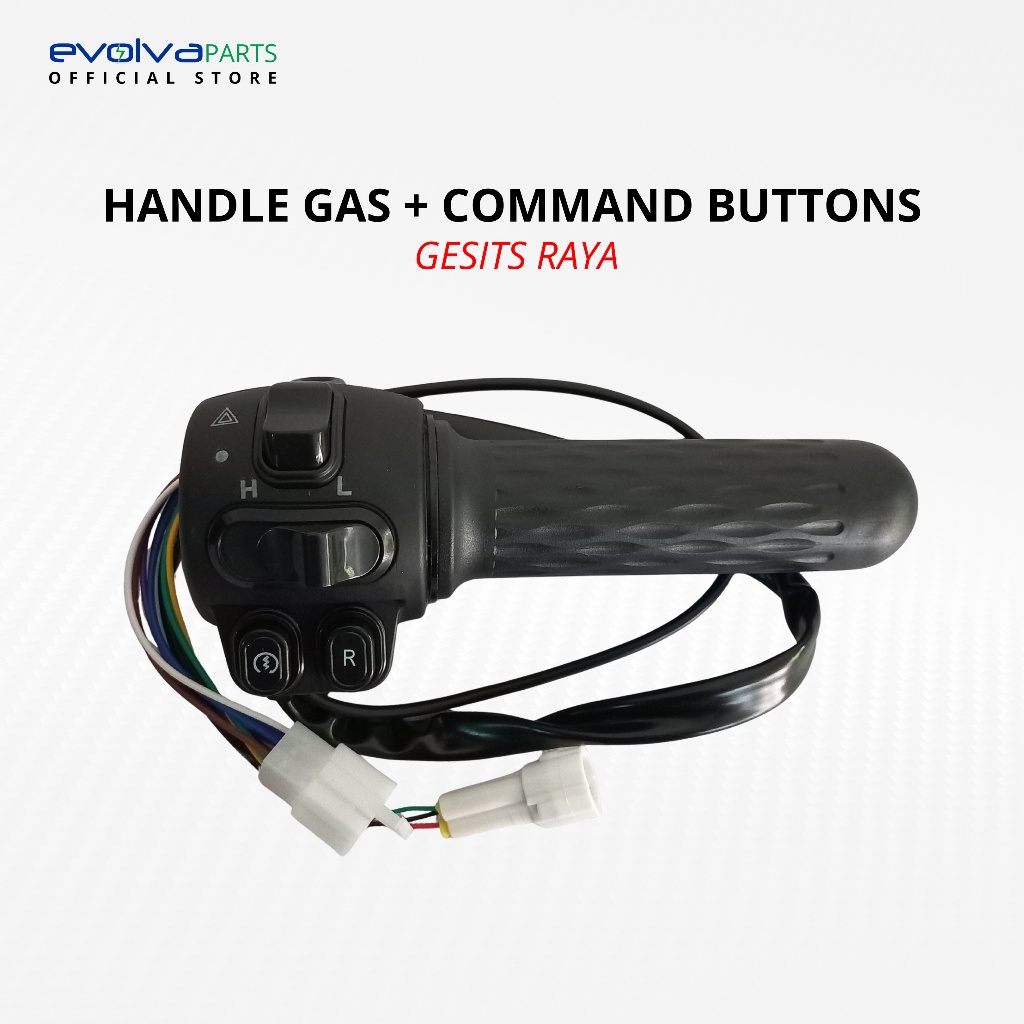 EVOLVA PARTS - HANDLE GAS & SWITCH KIRI + GRIP KIRI MOTOR LISTRIK GESITS RAYA