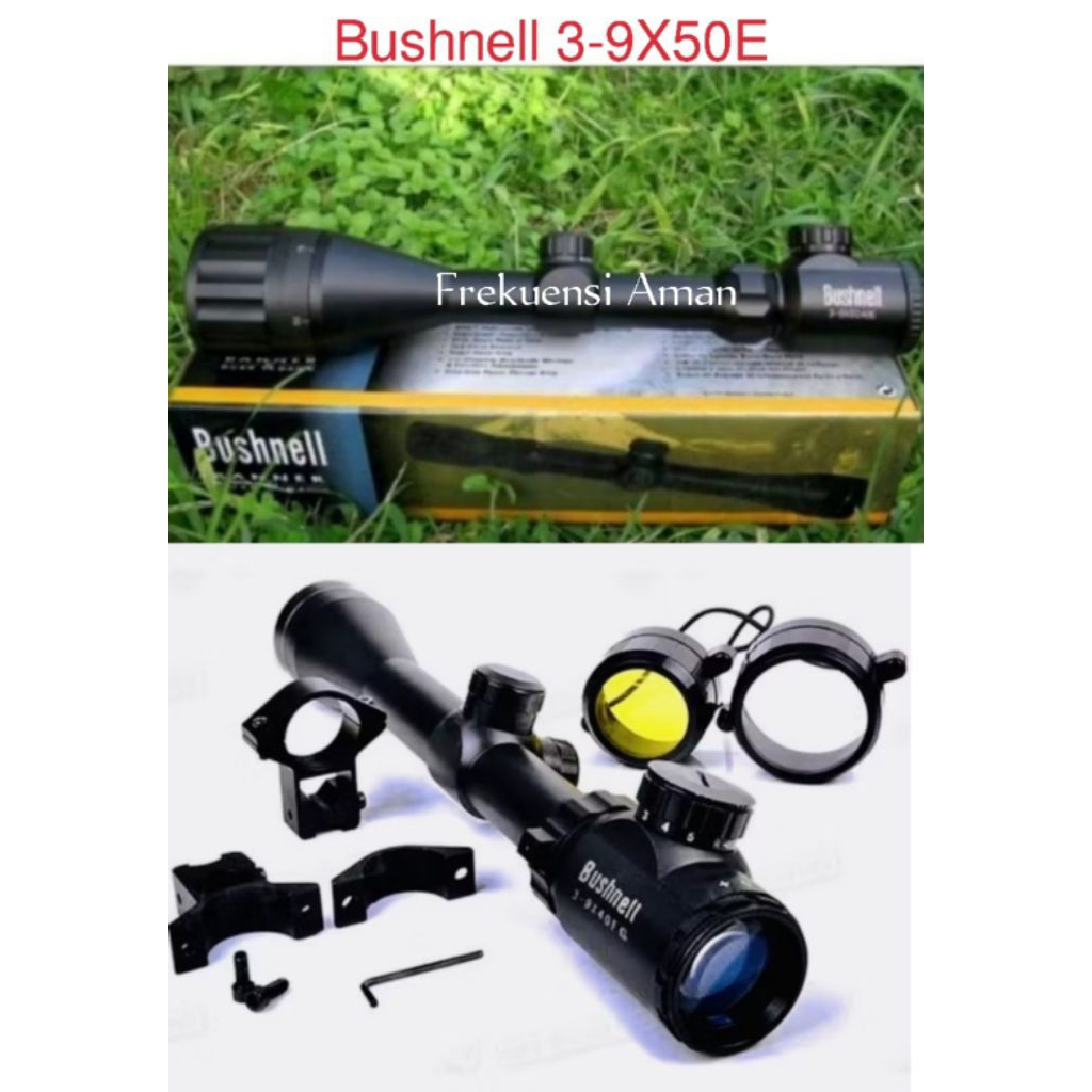 Teleskop Teropong Angin Bushnell BSA Gamo Reticle HK 3-9x40 RGB Tutup Flip Biru,Tahan Getaran Berkua