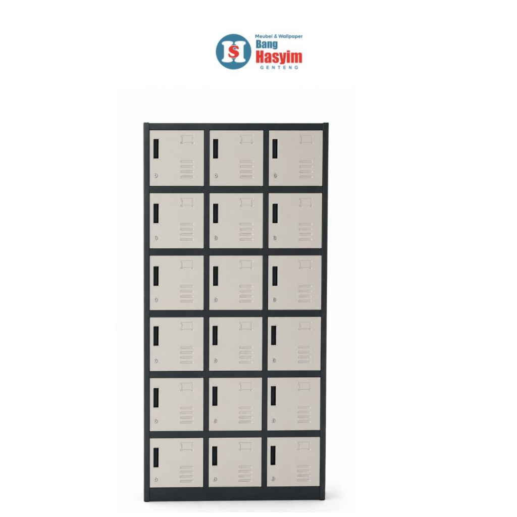 BANG HASYIM Locker Besi 18 Pintu, Lemari Locker Besi, Locker Karyawan, Locker Sekolah, Locker Kantor