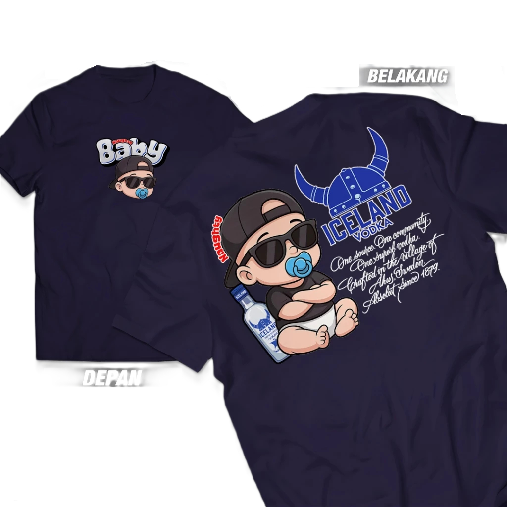 kaos BABY ICELAND VODKA kaos Distro BABY ICELAND VODKA Pria dan Wanita