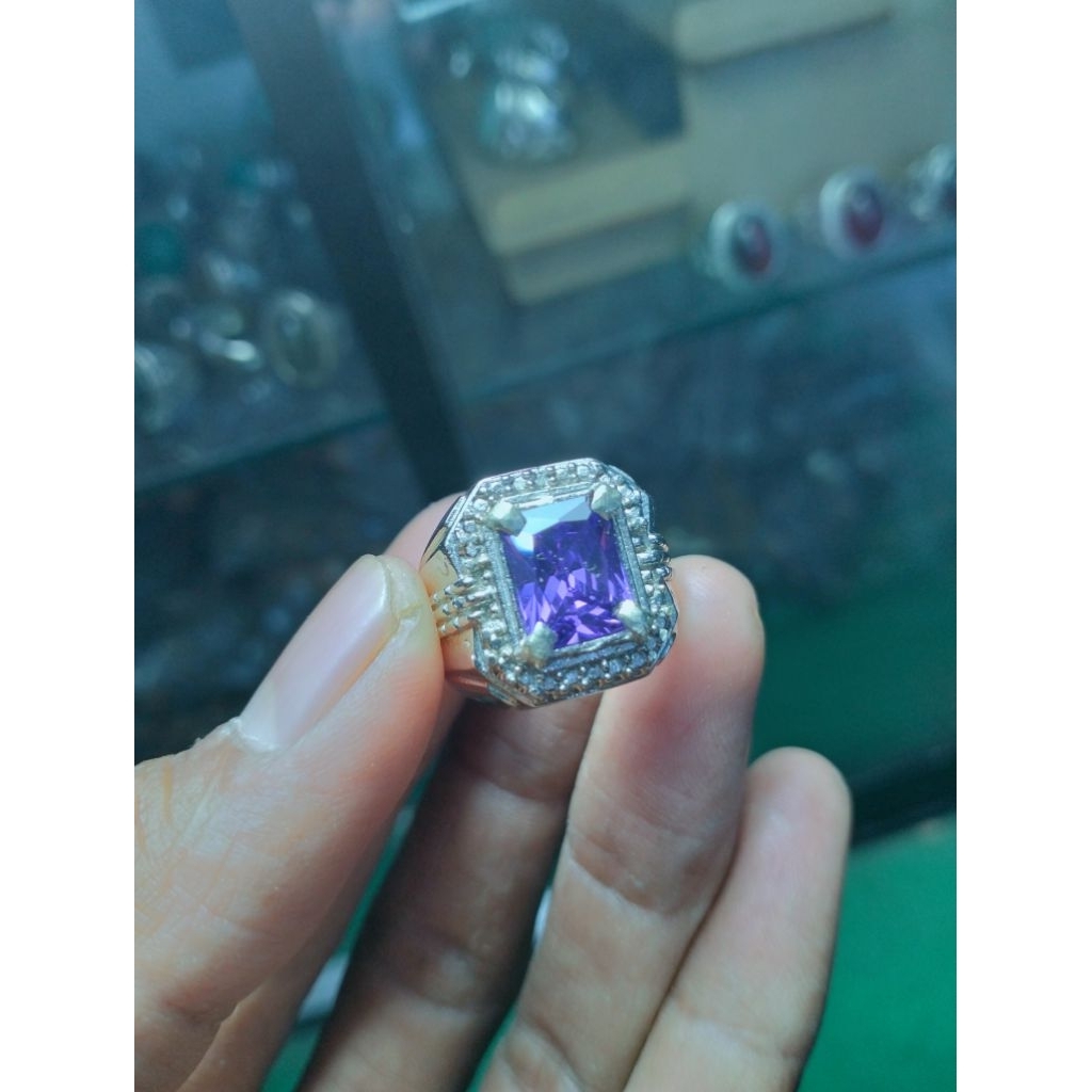 cincin batu permata kecubung ungu