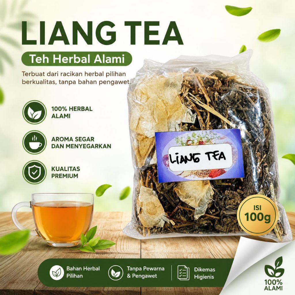 Liang tea original kemasan besar 200 gr teh herbal liang teh besar minuman pereda panas dalam