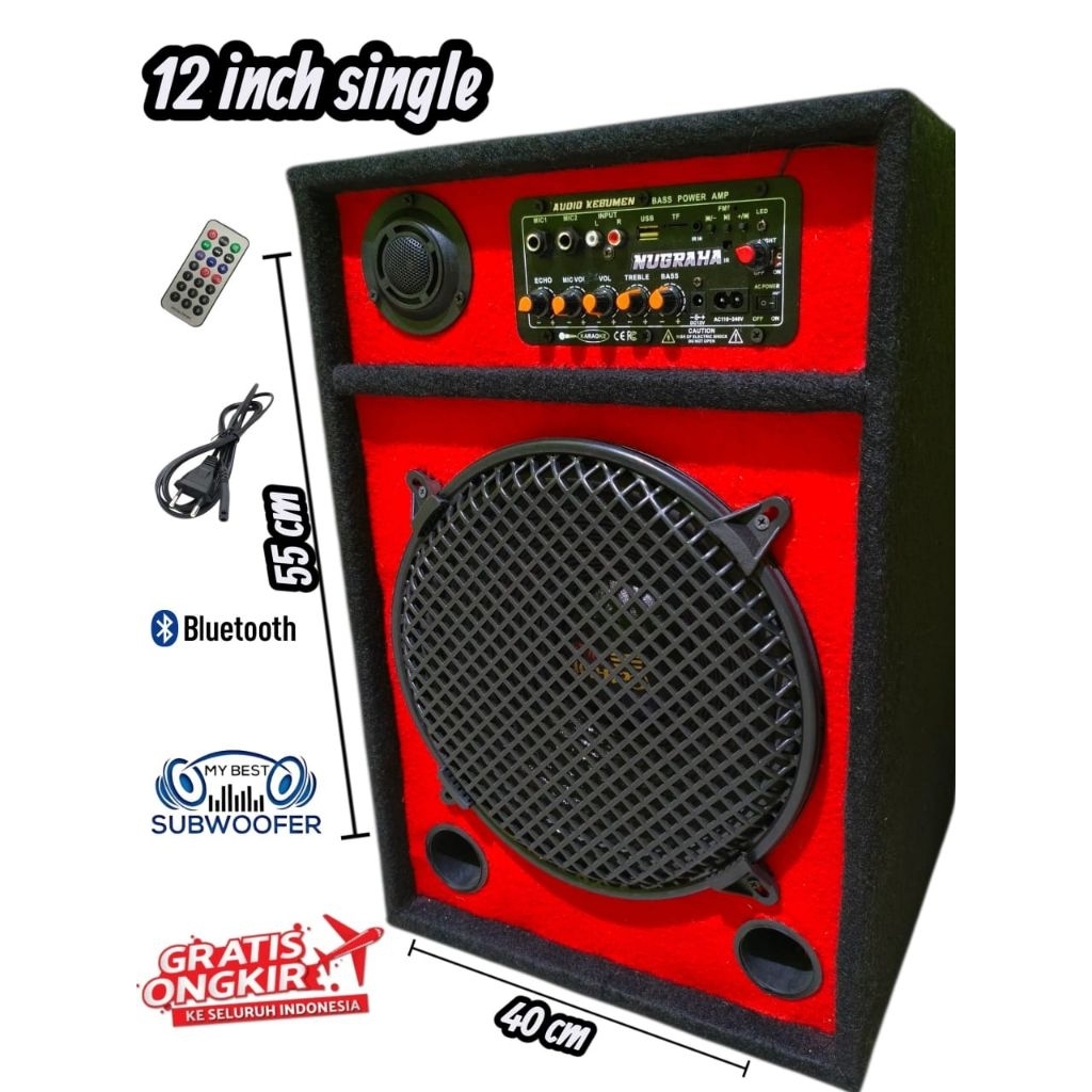 BLUETOOTH SPEAKER AKTIF KARAOKE 12 INCH SUBBWOFER