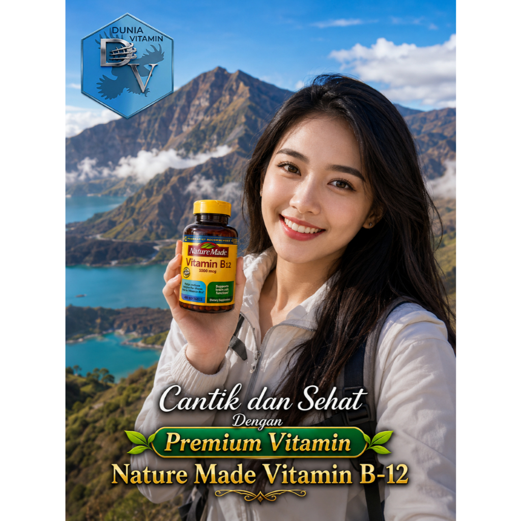 Nature Made Vitamin B-12, 1.000 mcg., Contains 400 Softgels, Membantu Mendukung Fungsi Sistem Saraf 