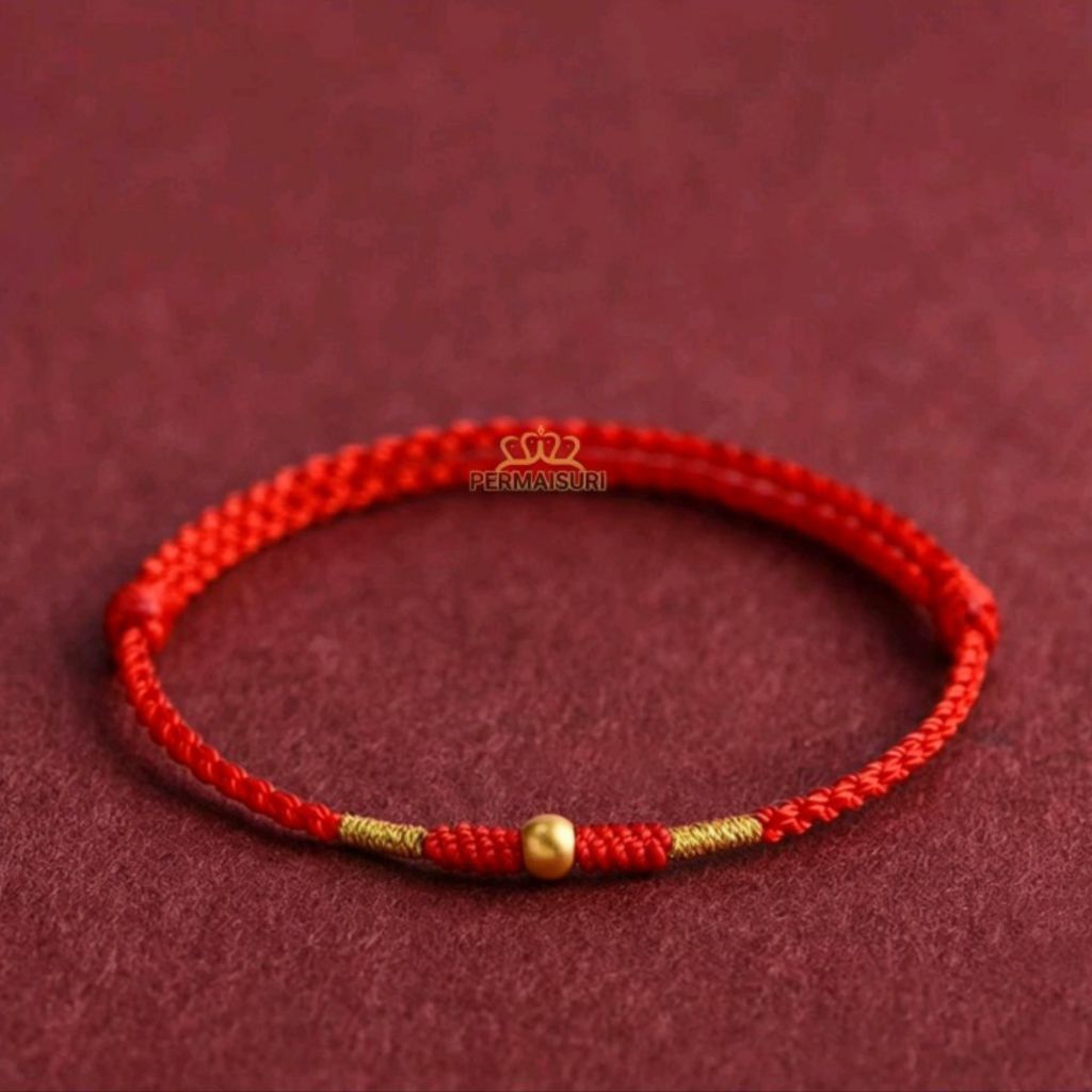 Gelang Tangan Mini Gold Balutan Benang Mas