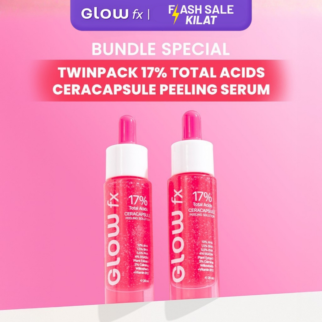 GLOW FX Twinpack 17% Total Acids CeraCapsule Peeling Solution Serum Exfoliasi Wajah Mencerahkan