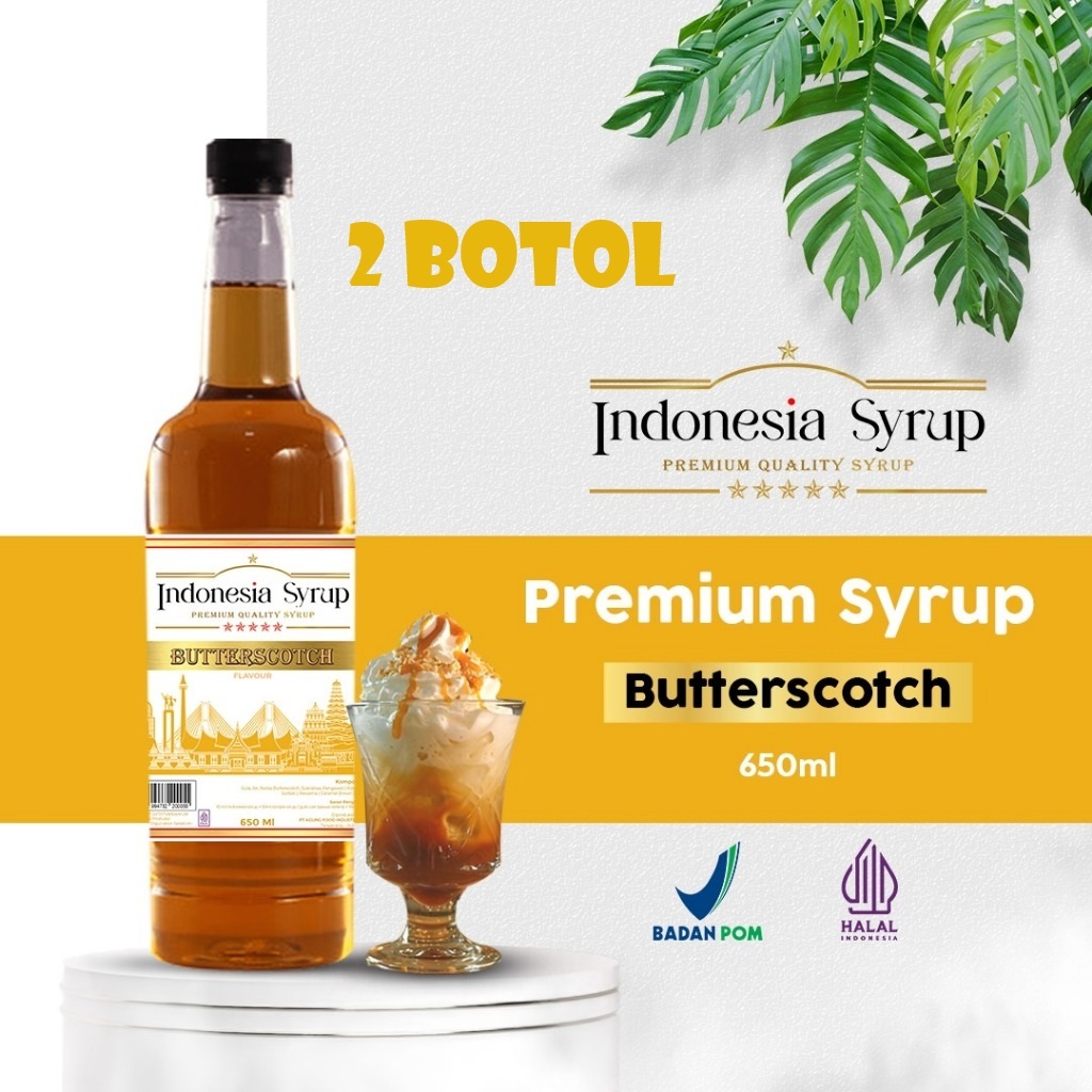 [HALAL] 2 BOTOL BUTTERSCOTCH INDONESIA SYRUP 650 ML