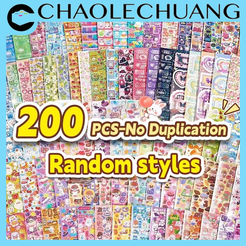 CLC 200 Lembar Stiker Diy Dekorasi Random Lucu aesthetic isi 20 Lembar 60 Lembar 100 Lembar 200 Lemb
