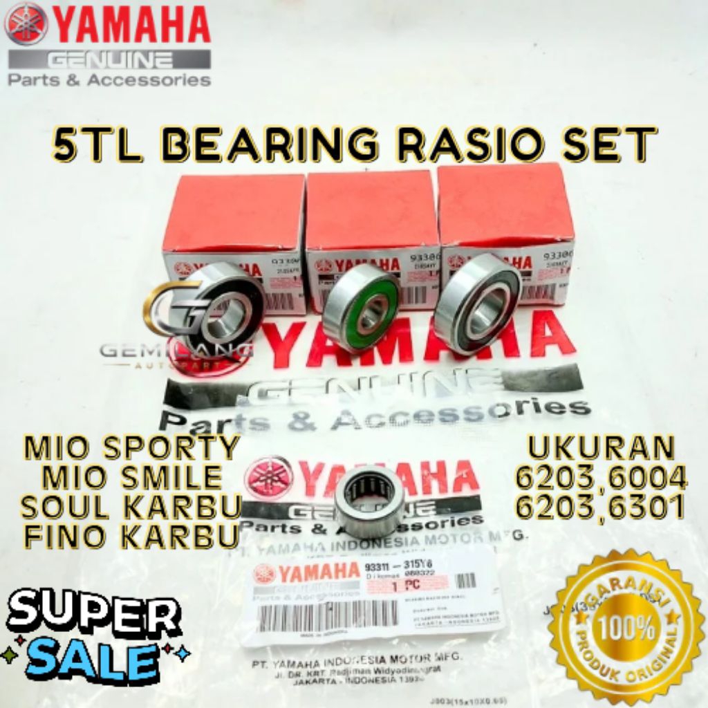 BEARING RASIO SET KODE 5TL, BEARING RASIO SET MIO SPORTY, BEARING RASIO SET MIO SMILE, BEARING RASIO