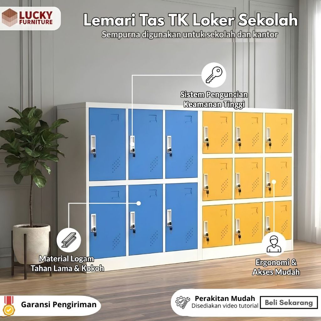 Lemari Tas TK Loker Sekolah Loker Warna Loker Multifungsi Loker Anak