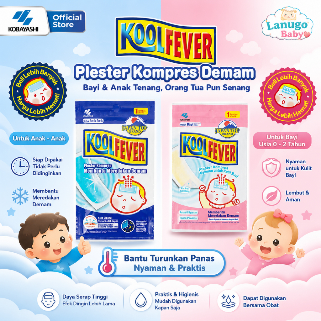 Koolfever Baby dan Kid - Plester Kompres Demam Bayi dan Anak Penurun Panas