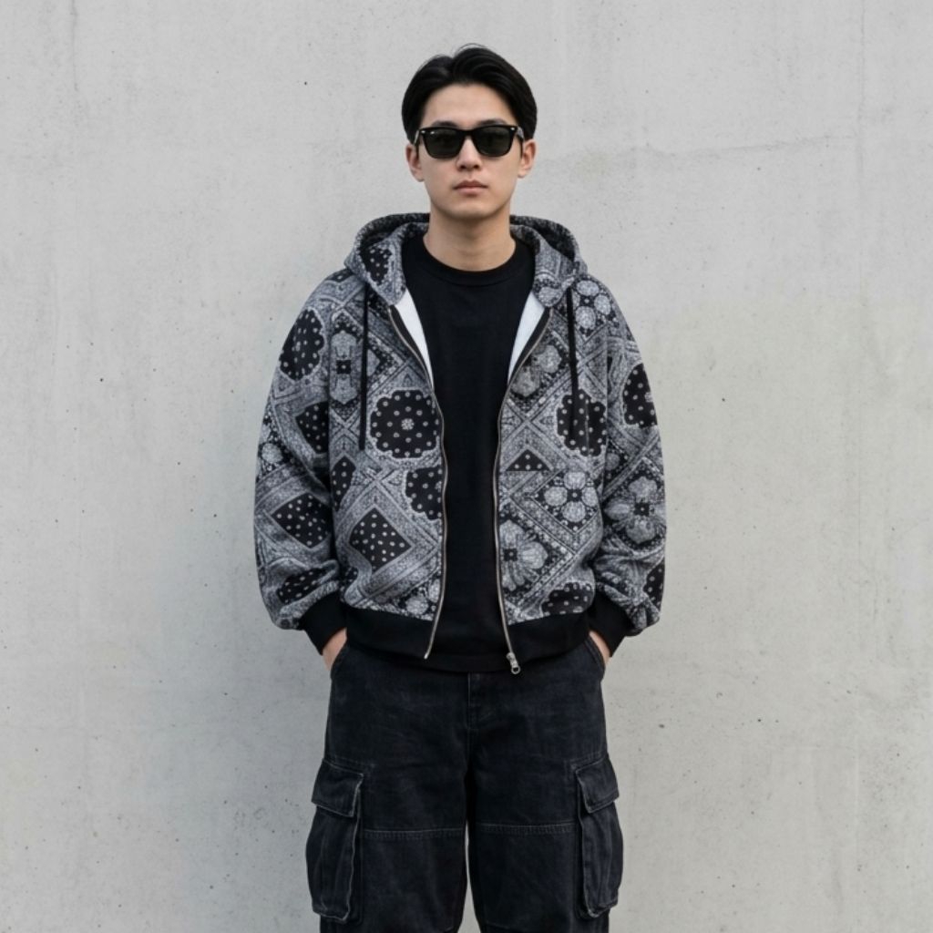 Paisley Zipper Hoodie