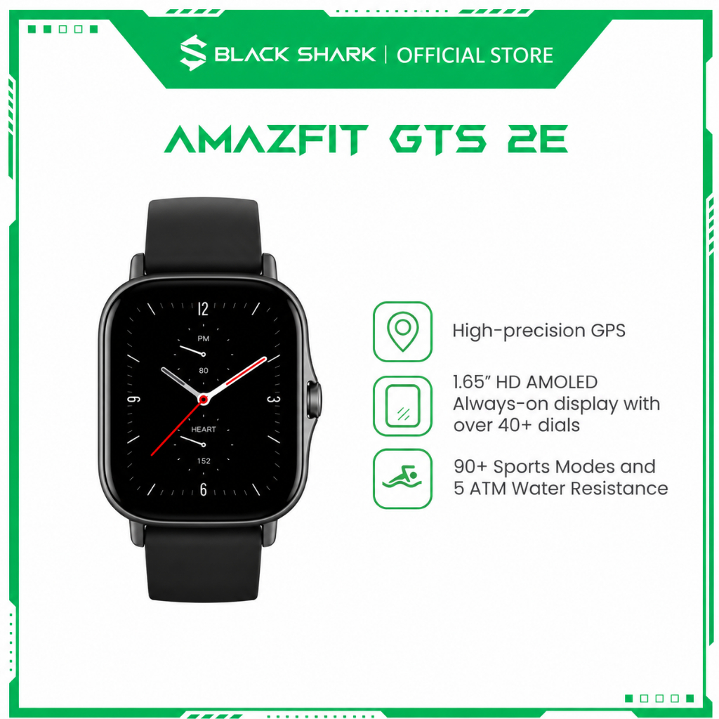 Amazfit GTS 2e [BARANG SECOND, ADA SEDIKIT BARET] Smartwatch 1.65" HD AMOLED Always-On display, SpO2