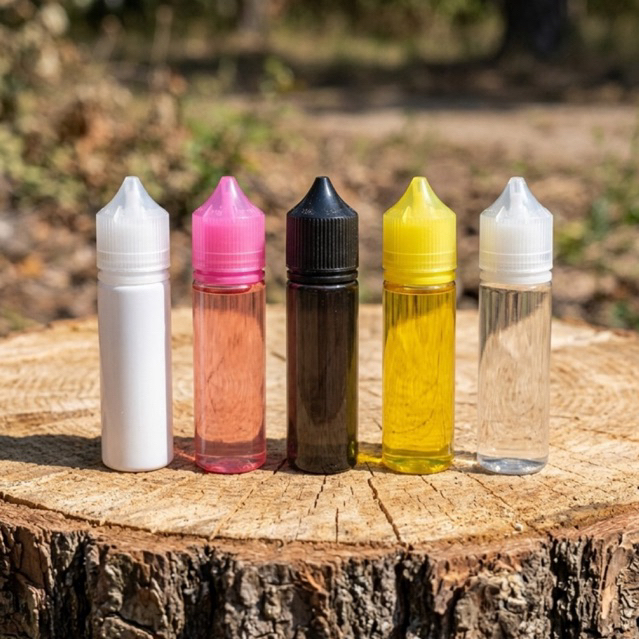 Botol Chubby 60ml SLIM Tutup Runcing / Botol Essen / Botol Kosong Gorilla