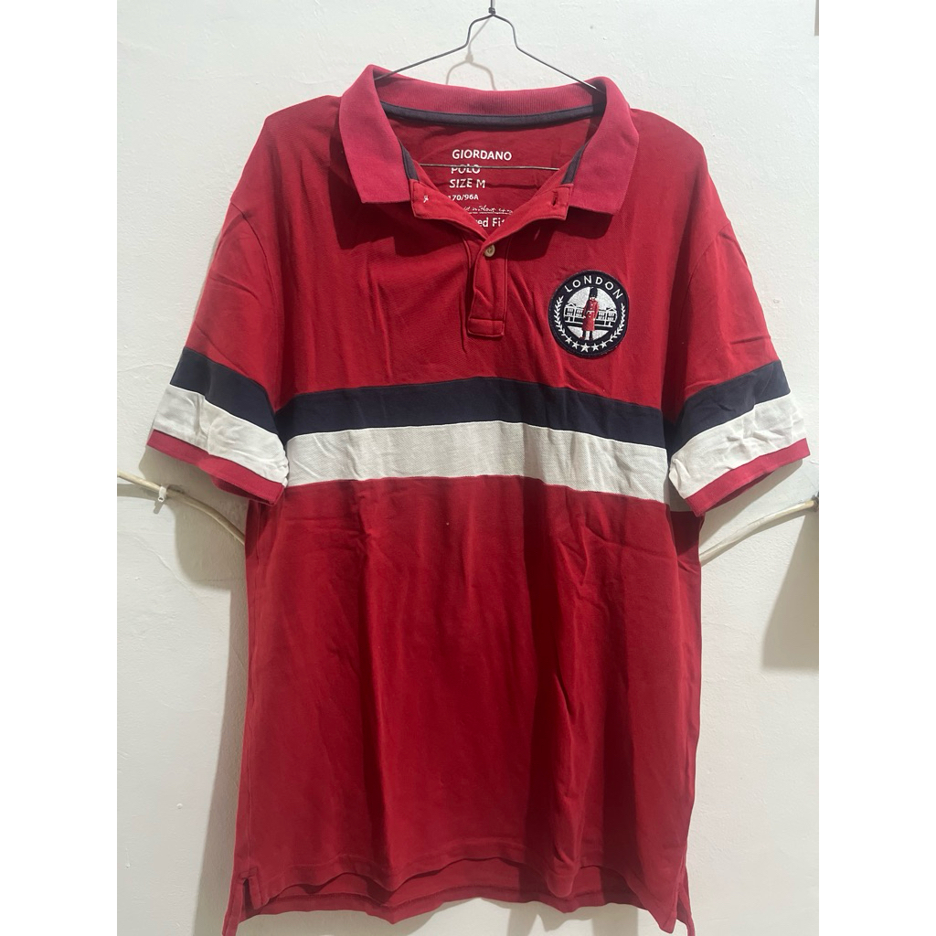 Preloved Kaos Giordano Merah Polo Size M 170/96 Tapered Fit