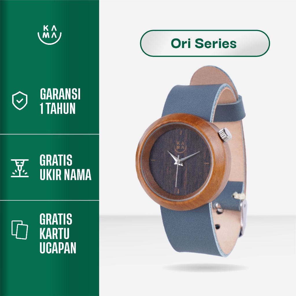 Kama Watch Jam Tangan Kayu Jati Dial Hitam