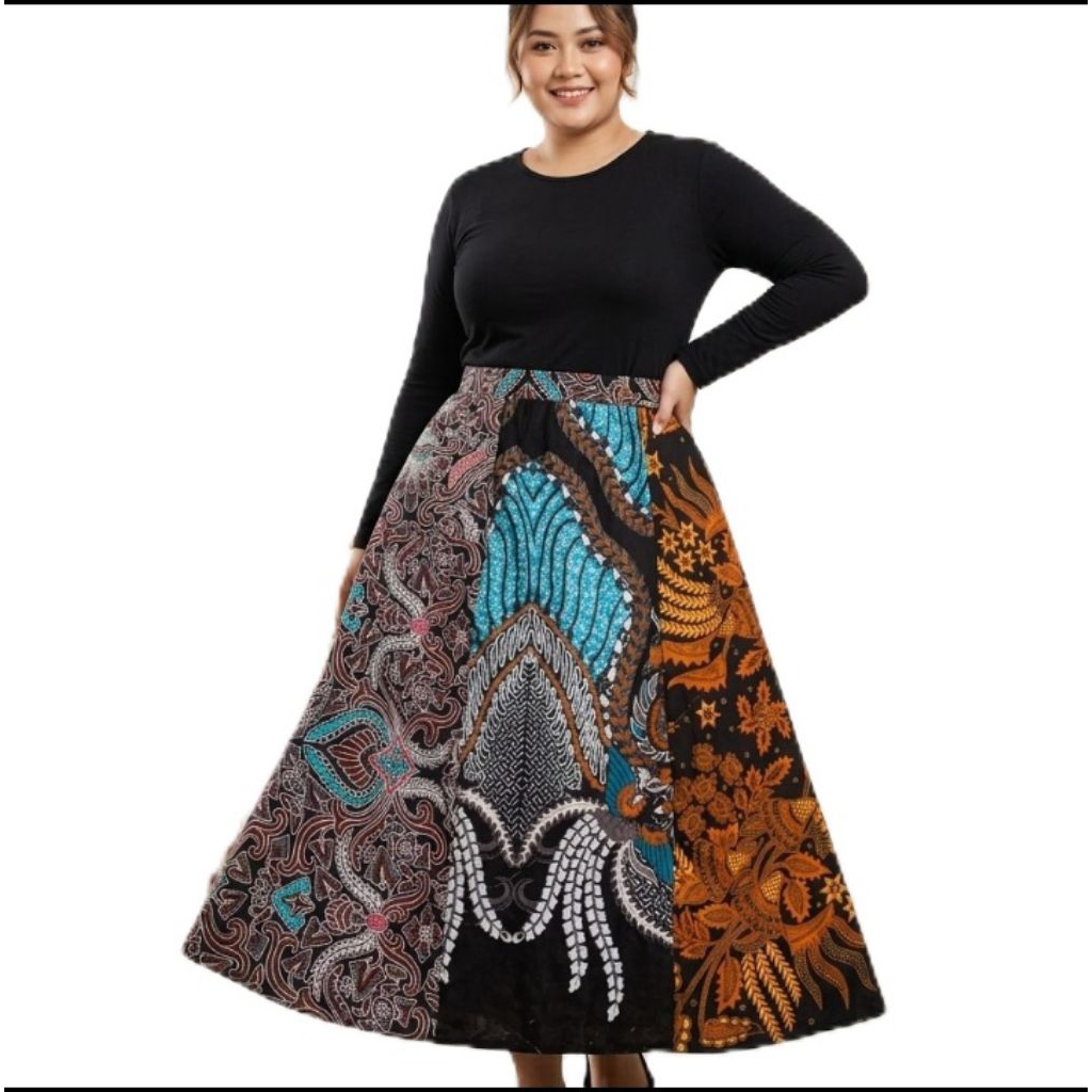 rok panjang wanita rok batik perca