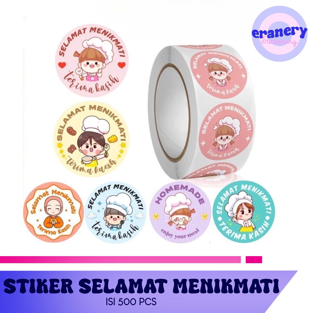LABEL STIKER SELAMAT MENIKMATI ISI 500 PCS / STIKER BULAT LUCU SELAMAT MENIKMATI