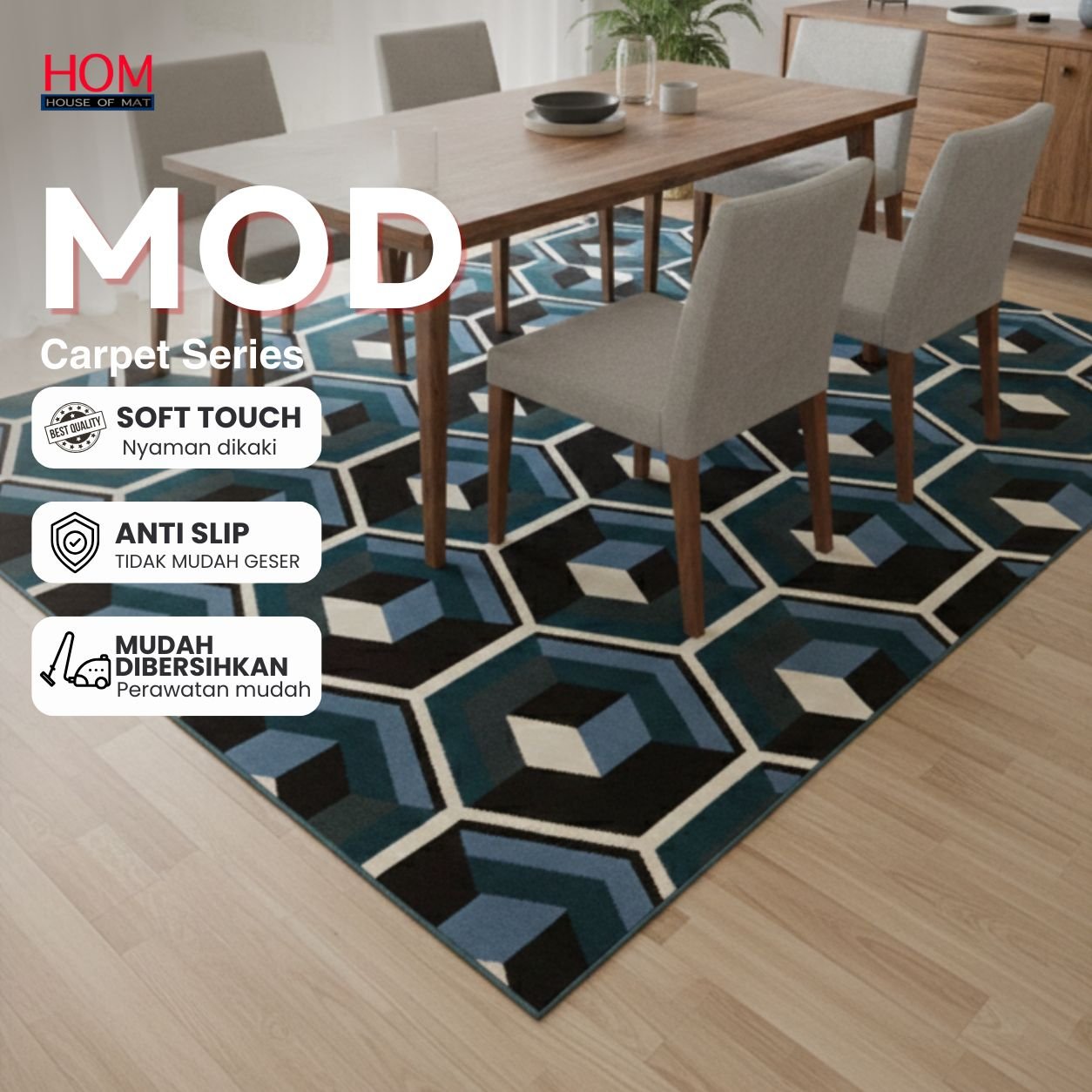 [HOM RUGS] Karpet ruang tamu Moderno 115x155 cm / Karpet Modern