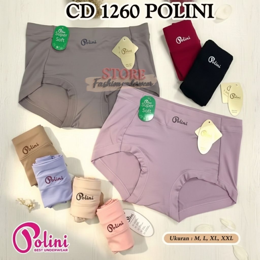 POLINI Celana Dalam Wanita 1260 Cd Cewek Polos High Waist Kualitas Premium Terbaru Model CD POLINI 1