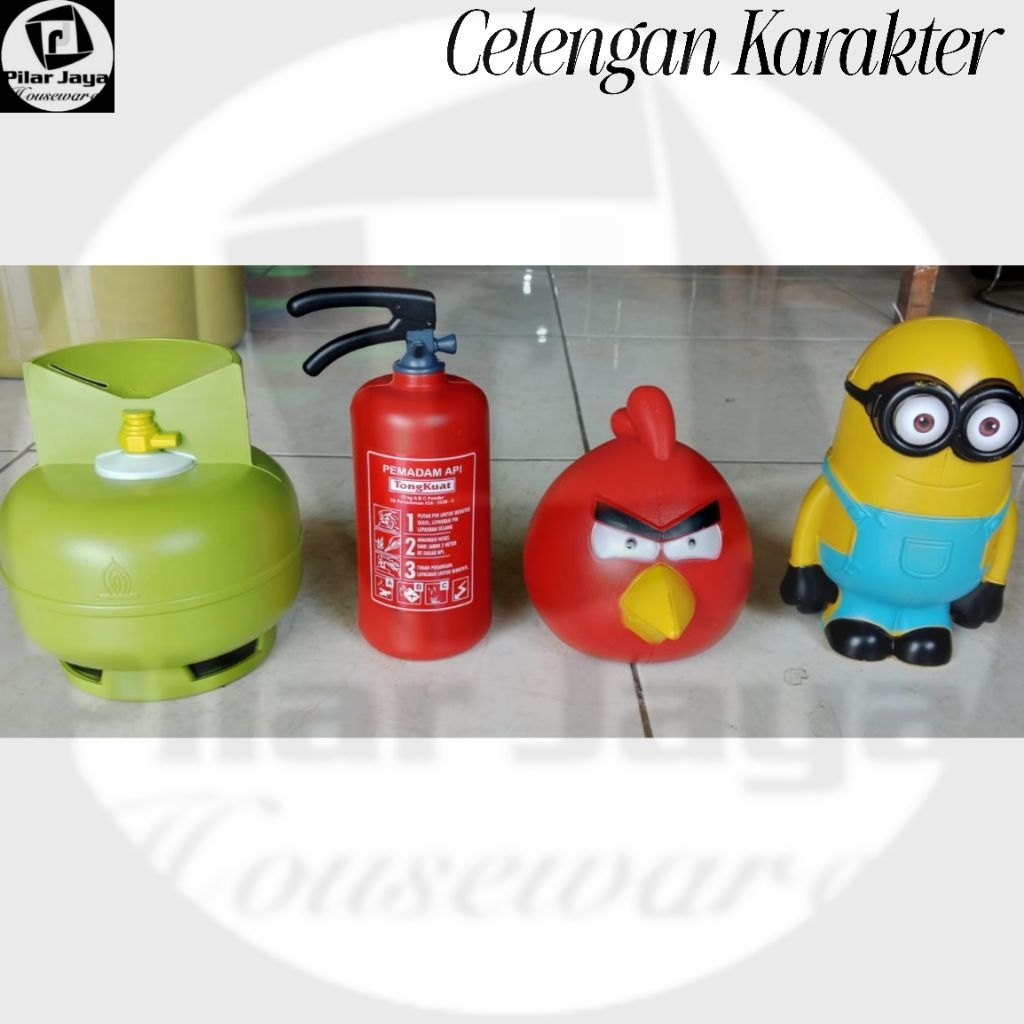 Celengan Plastik Bentuk Tabung Gas LPG 15kg Unik 4 Varian Warna