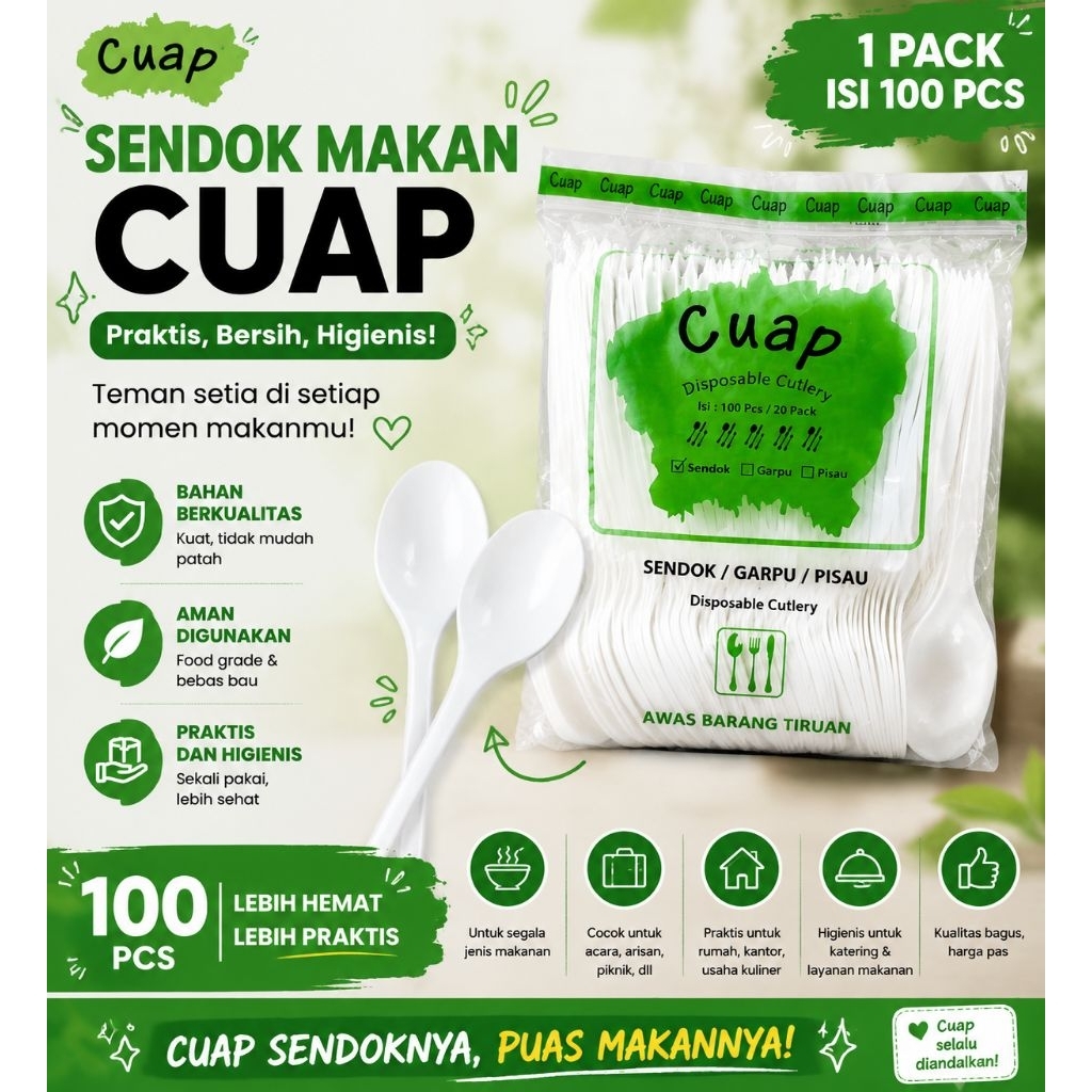 [JJP] sendok makan plastik murah higienis / sendok plastik / sendok makan plastik / sendok makan