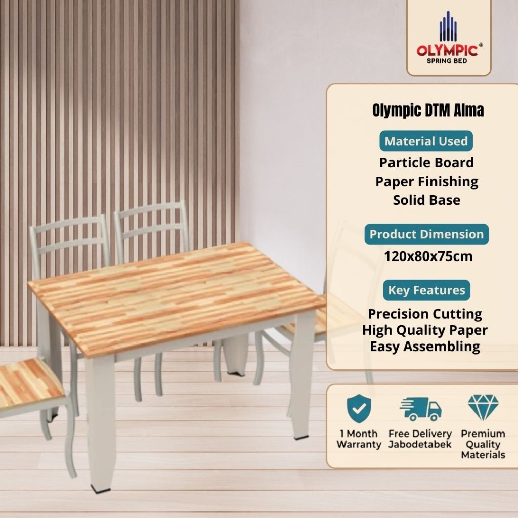 Meja Makan Modern Minimalis DTM Alma  - Olymplast