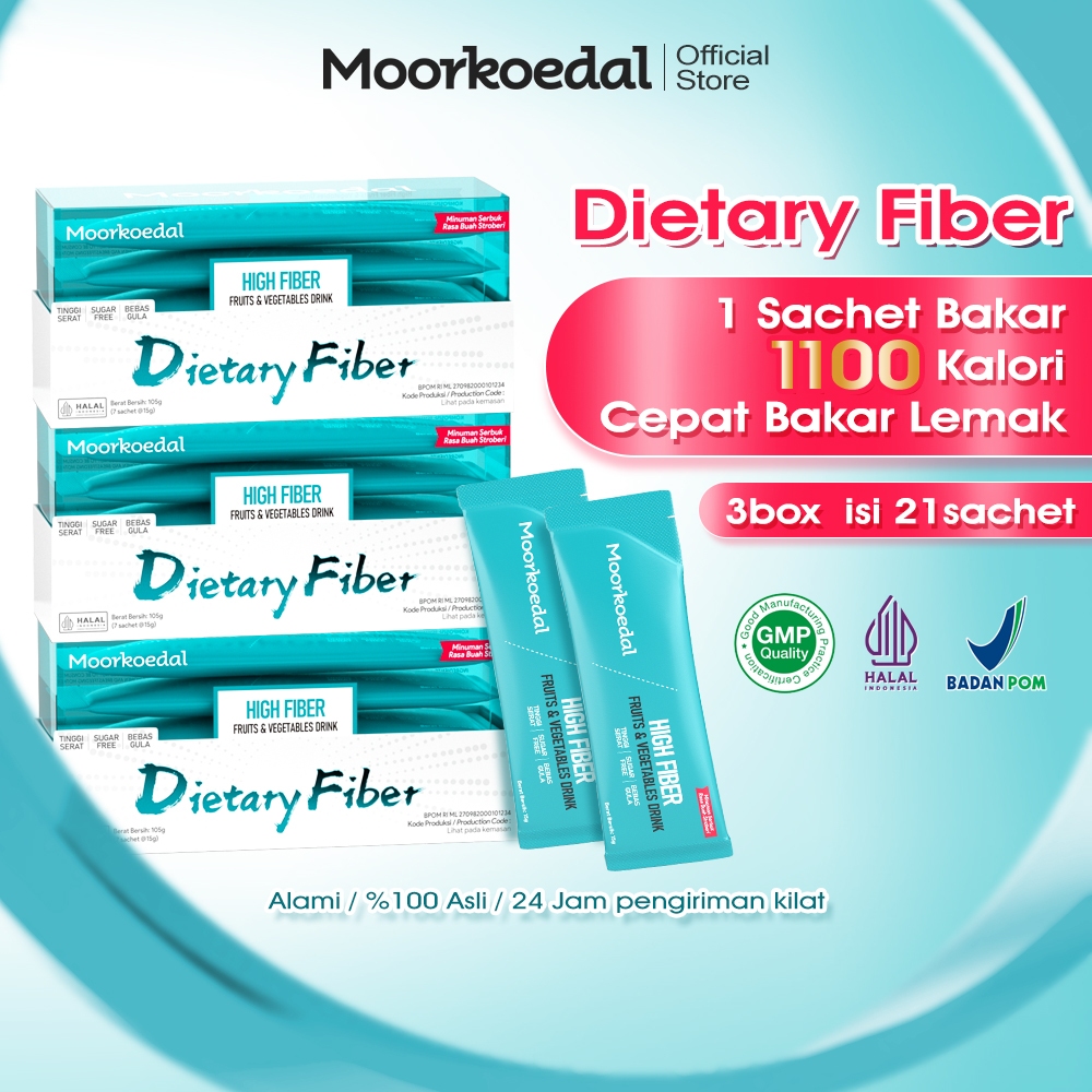 MOORKOEDAL Dietary Fiber Tinggi Serat 3Box Detox Usus & BAB Lancar BPOM HALAL Gratis Ongkir